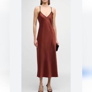 Hinge Slip Dress in Copper Size S